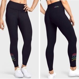 Kids Black Leggings with Skull Design